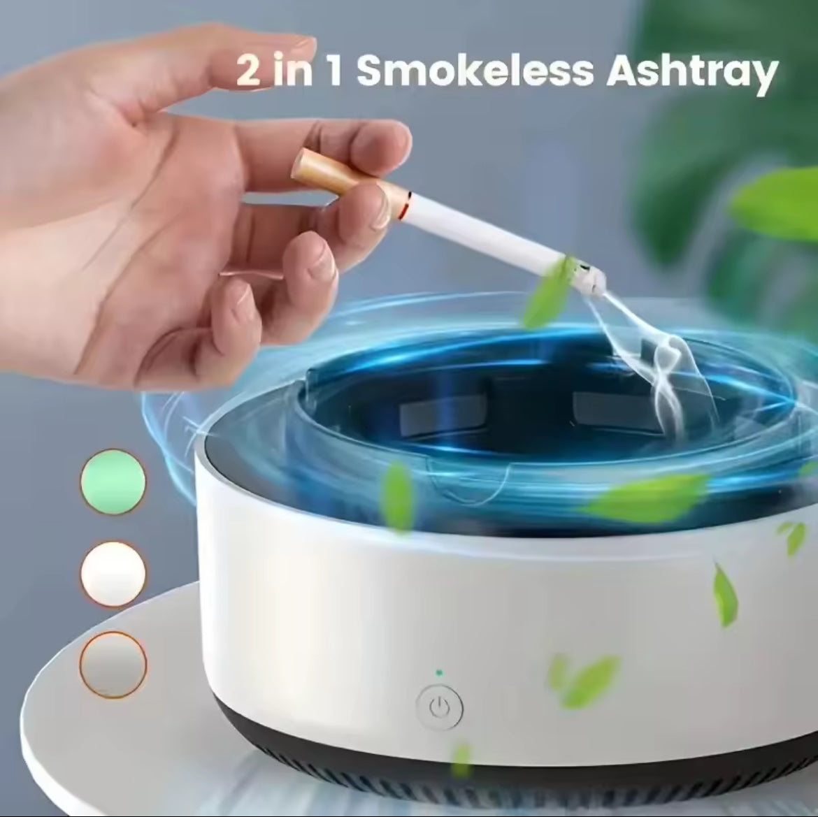 Smokeless ash tray with replacement filters