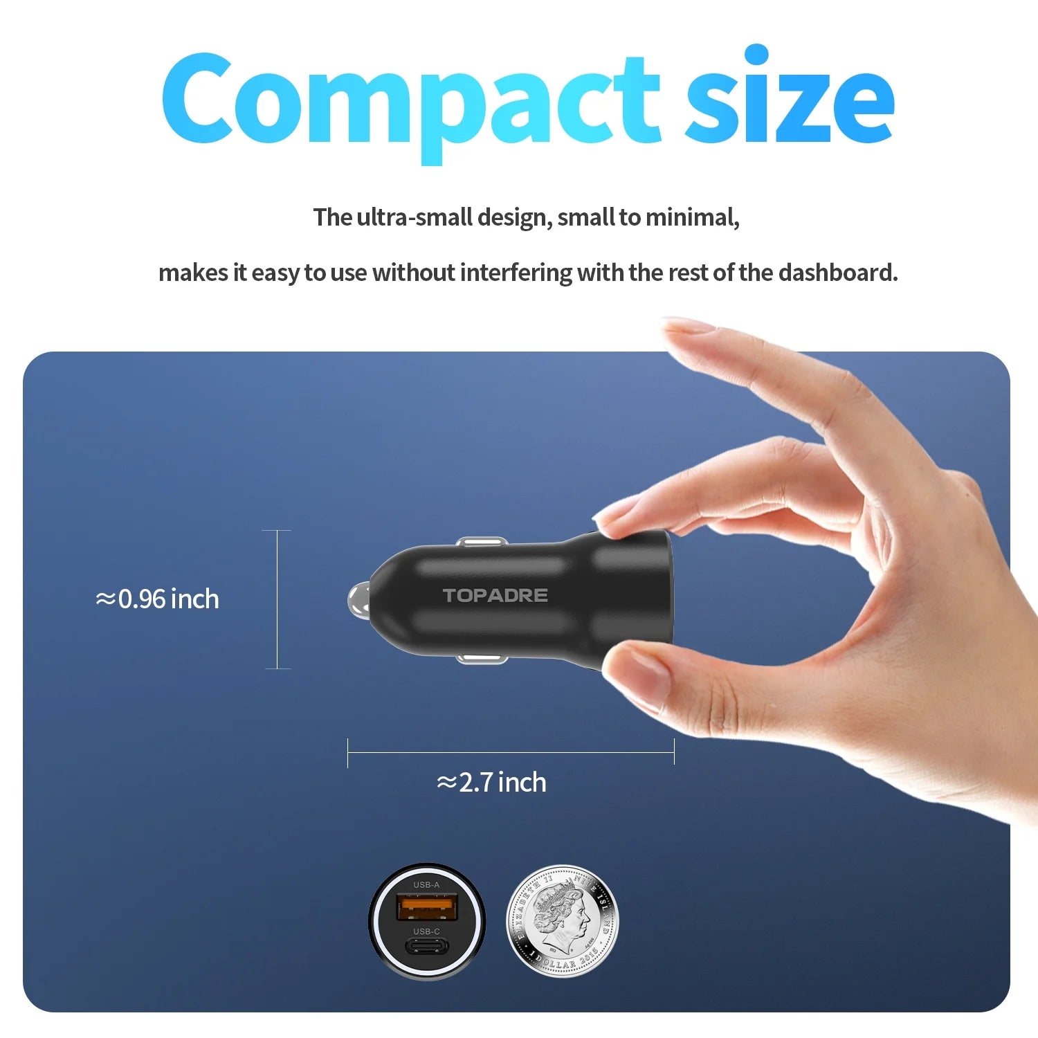 2-Pack 38W Dual-Port (USB-C&A) Car Charger Compatible with Iphone/Ipad/Samsung Series (Black)