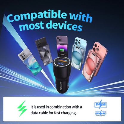 2-Pack 38W Dual-Port (USB-C&A) Car Charger Compatible with Iphone/Ipad/Samsung Series (Black)