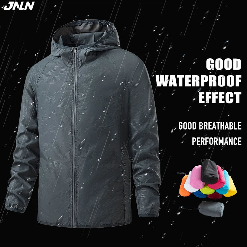 Men’S Women'S Hiking Jacket Waterproof Sun Protective Windbreaker Camping Climbing Rain Coat Unisex Portable Clothes