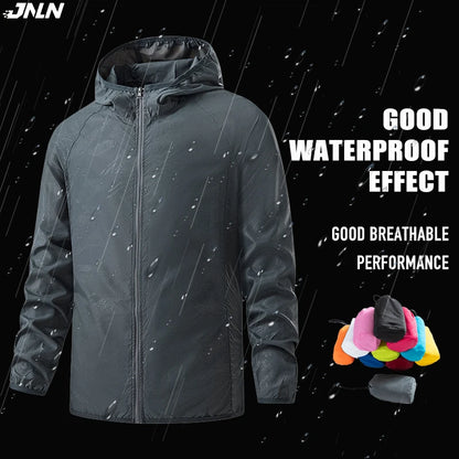 Men’S Women'S Hiking Jacket Waterproof Sun Protective Windbreaker Camping Climbing Rain Coat Unisex Portable Clothes
