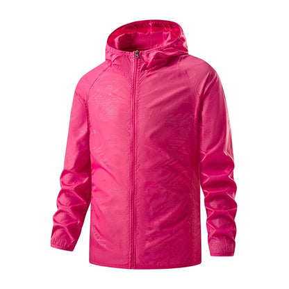 Men’S Women'S Hiking Jacket Waterproof Sun Protective Windbreaker Camping Climbing Rain Coat Unisex Portable Clothes