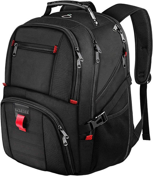 Large Backpack for Men, Extra Large Laptop Backpacks for Men Women, Water Resistant Travel Backpack Airline Approved Business Work Bag Fits 17 Inch Computer, Black