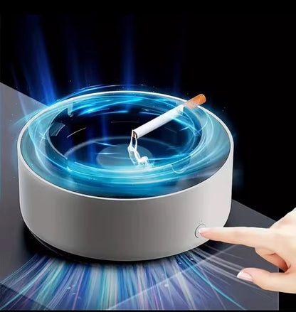 Smokeless ash tray with replacement filters