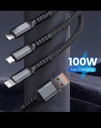 3 in 1 micro usb, usbc, and lighting cable (fast charging)