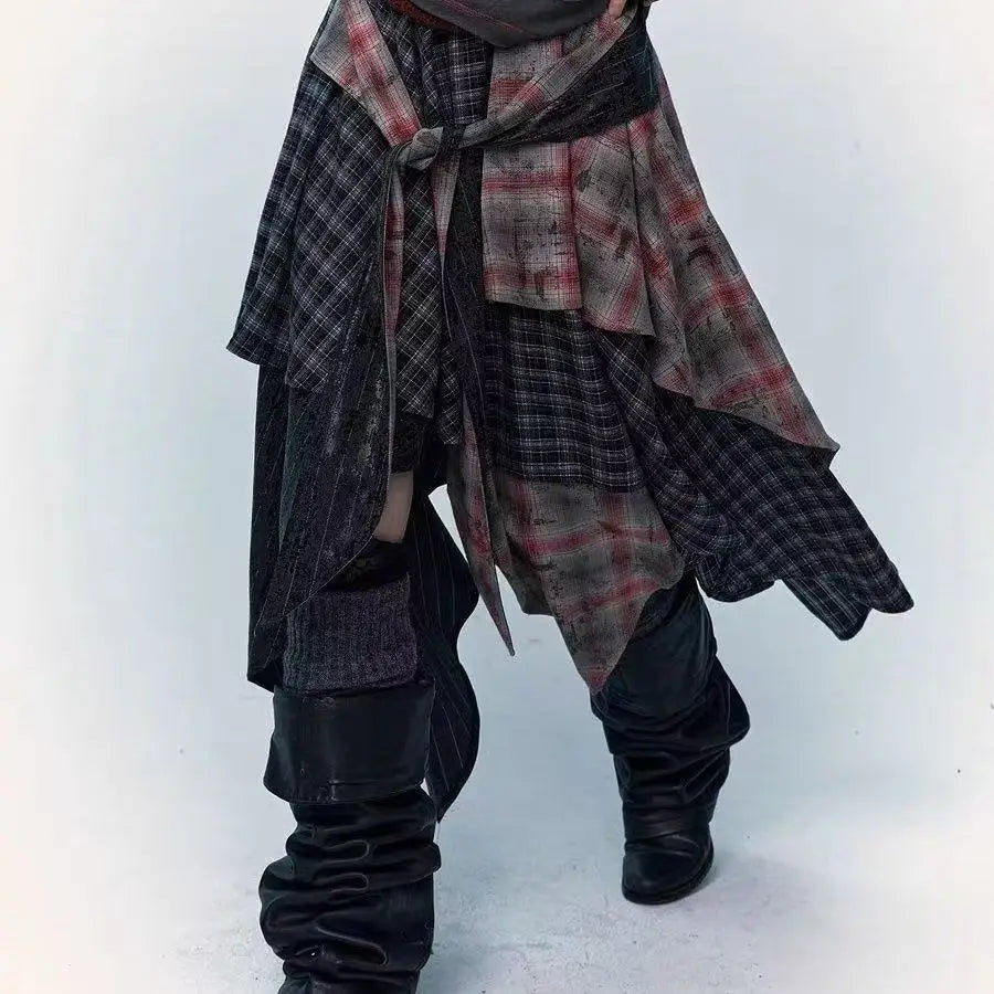 New in 2025 Irregular Cotton Patchwork Long Skirt for Women'S 2025 Fashion Mid Length Vintage Skirts Woman Clothes