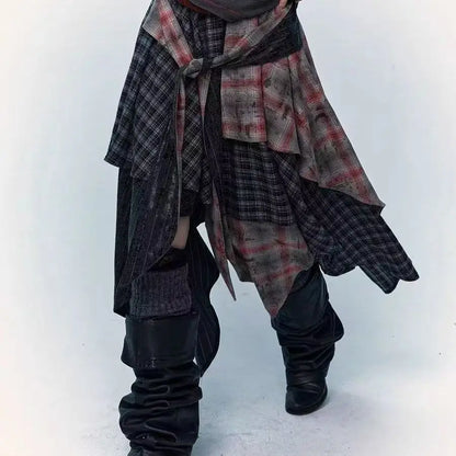 New in 2025 Irregular Cotton Patchwork Long Skirt for Women'S 2025 Fashion Mid Length Vintage Skirts Woman Clothes